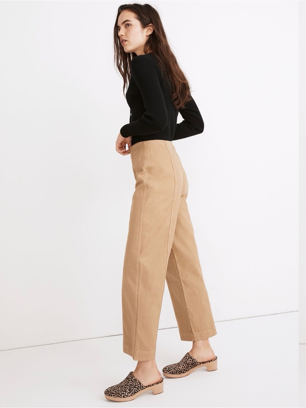 Madewell Slim Emmett Wide Leg Utility Seamed Pants Seed Khaki Size 26